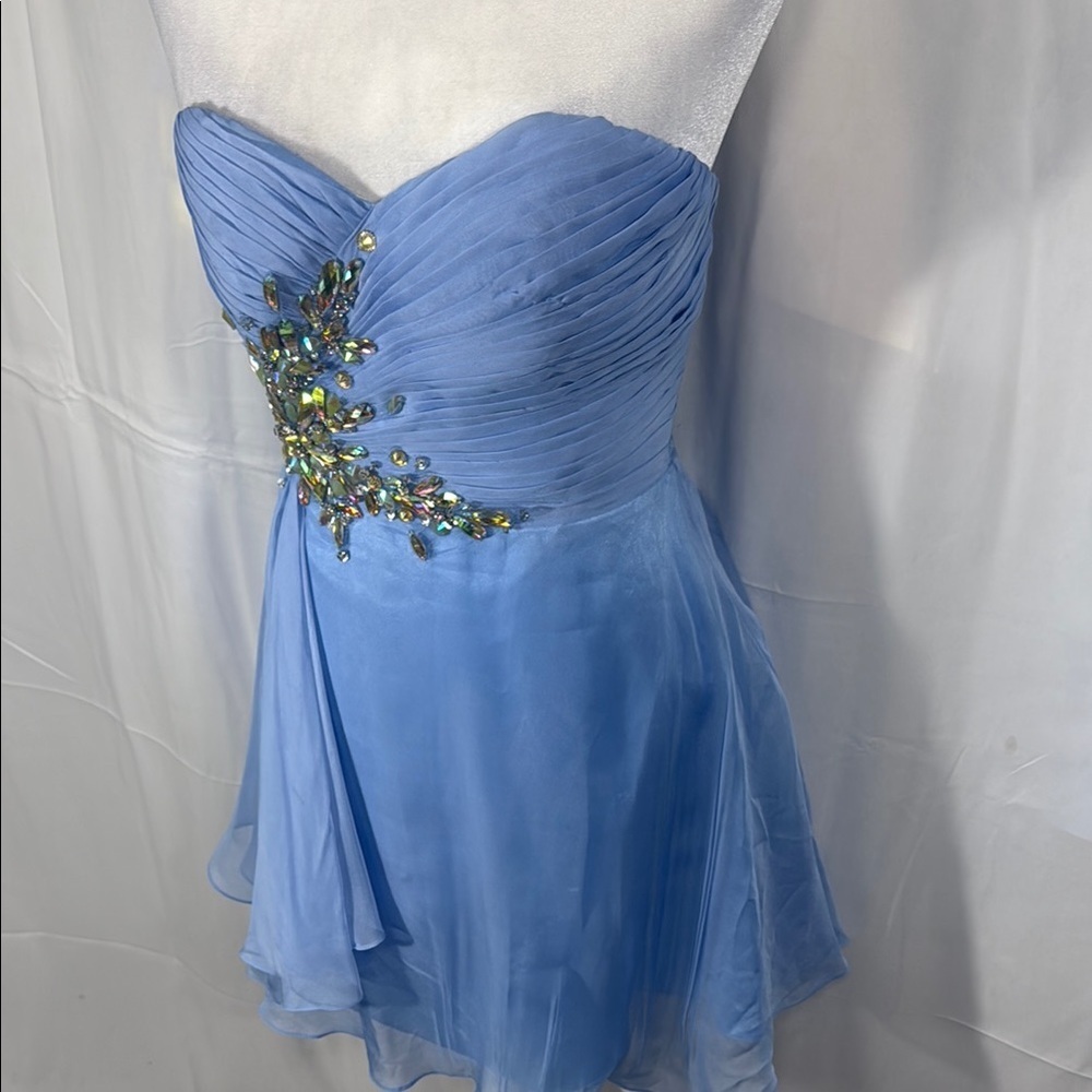 Alyce Blue Strapless Mini Dress with Embellishments Size 4 - Picture 14 of 14